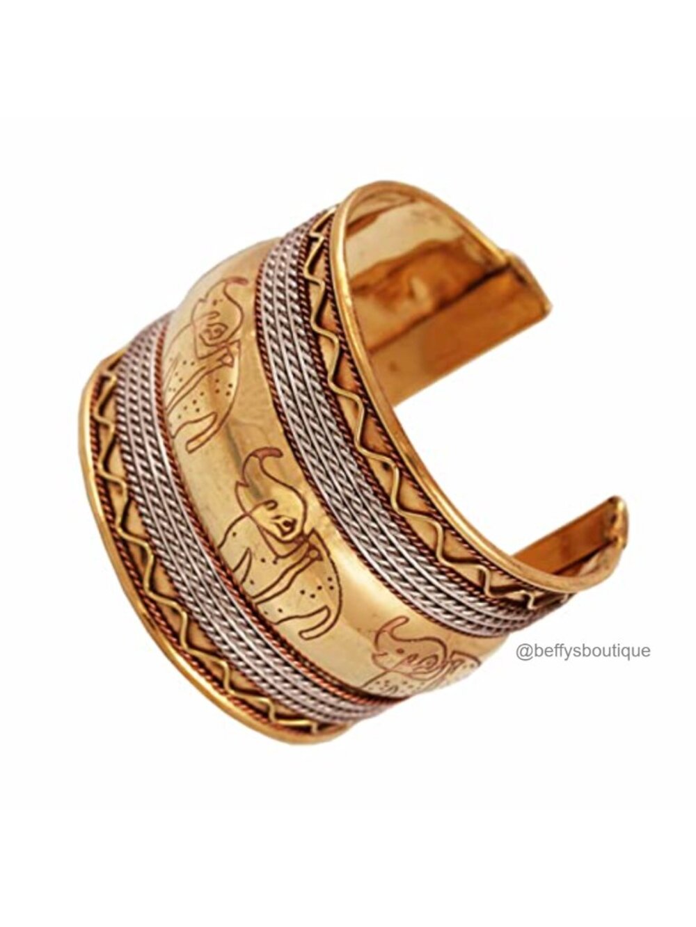 Handcrafted Celtic Engraved Cuff Bracelet Slip On Wrist Enhancer Adjustable